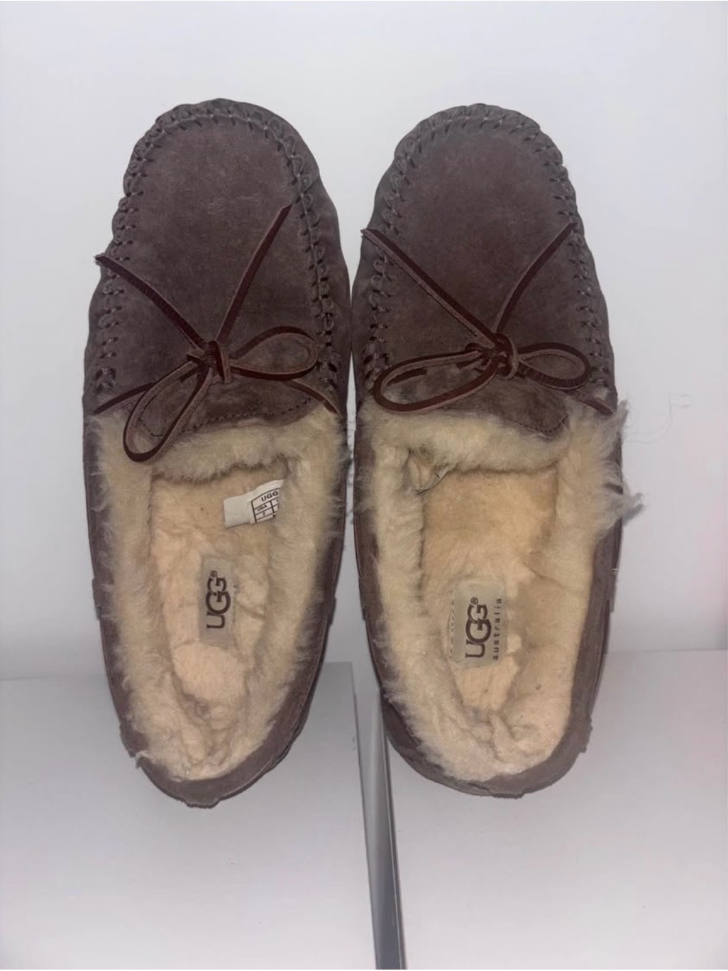 Ugg Brown Suede Shearling Moccasin Shoes. Never Worn Brand New